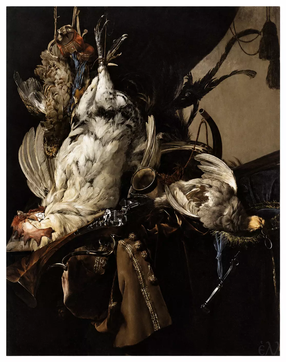 Willem Van Aelst Still Life With Dead Birds, A Gun And Hunting Equipment, 1660