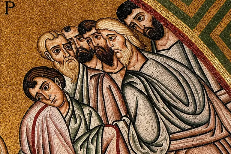 Οι Μαθητές Παρακολουθούν Με Δέος Στο Περίφημο Ψηφιδωτό Του Οσίου Λουκά