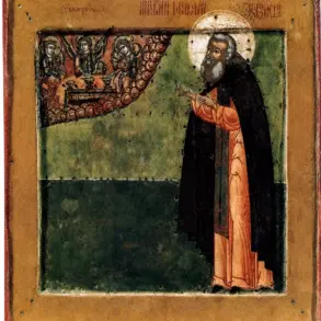 Saint Macarius Of Kalyazin Icon With The Saint Praying Before The Holy Trinity